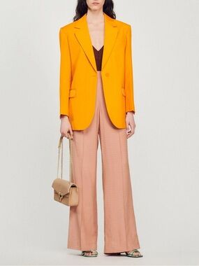 Sandro Harper orange one-button blazer jacket 36 4-6 new with tags